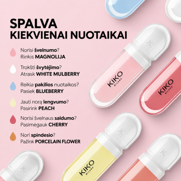 KIKO PUTLINANTIS IR GLOTNINANTIS LŪPŲ KREMAS 04